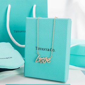 Tiffany LOVE буква, цепочка с бриллиантами Ожерелье из серебра 9