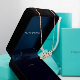 Tiffany LOVE буква, цепочка с бриллиантами Ожерелье из серебра 9