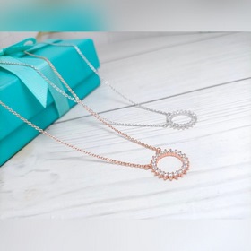 Колье Tiffany с круглым бриллиантом Серебряное колье Tiffany Els