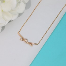 Колье Tiffany с узлом с бриллиантами, изготовлено из серебра 925