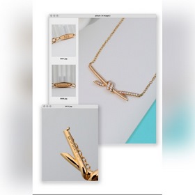 Колье Tiffany с узлом с бриллиантами, изготовлено из серебра 925