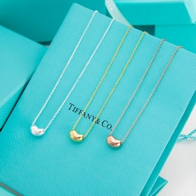 Ожерелье Tiffany Bead Чистое серебро, двойная цепочка с обеих ст