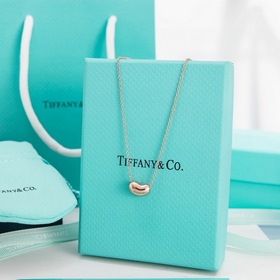 Ожерелье Tiffany Bead Чистое серебро, двойная цепочка с обеих ст