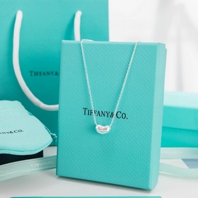Ожерелье Tiffany Bead Чистое серебро, двойная цепочка с обеих ст