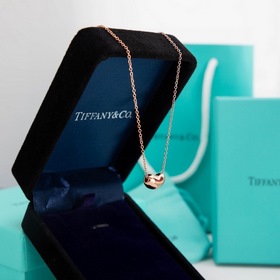 Ожерелье Tiffany Bead Чистое серебро, двойная цепочка с обеих ст