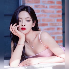 Tiffany Ожерелье с двойным T и круглым розовым камушом Изготовл