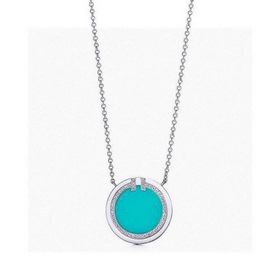 Колье Tiffany с двойным T и кружками Изготовлено из розового зол