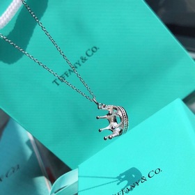 TIFFANY Серебряное колье с короной, длина 41 см
