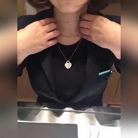 Tiffany Сердцевидный кулон-брелок для ключей из платины с розовым
