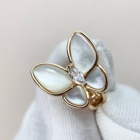 Van Cleef & Arpels Бабочка-ушные клипсы Натуральный сердолик