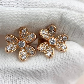 Van Cleef & Arpels Sweet Alhambra серьги с бриллиантами в фор