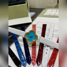 VCA Van Cleef & Arpels Четырехлистный крокодиловый кожаный ре