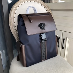 Мужской рюкзак Versace из нейлона с импортной кожей, модель： 8888