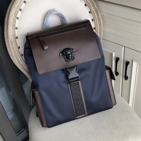 Мужской рюкзак Versace из нейлона с импортной кожей, модель： 8888