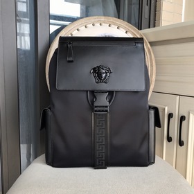 Versace Рюкзак из нейлоновой ткани с оригинальной кожей, модель：