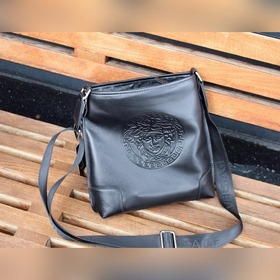 Versace Мужская сумка через плечо из кожи первого слоя, модель 03