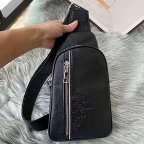 VERSACE-范思哲 Мужская сумка на грудь из импортной кожи Модель： 603