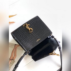 YSL Мини-сумка с крокодиловым узором Модель： 602716 Особенностью