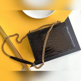 YSL Сумка с цепочкой SUNSET BAG с крокодиловым узором, большая М