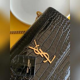 YSL Сумка с цепочкой SUNSET BAG с крокодиловым узором, большая М
