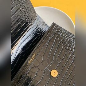 YSL Сумка с цепочкой SUNSET BAG с крокодиловым узором, большая М