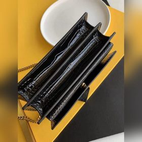 YSL Сумка с цепочкой SUNSET BAG с крокодиловым узором, большая М