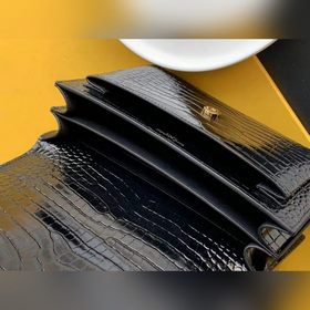 YSL Сумка с цепочкой SUNSET BAG с крокодиловым узором, большая М