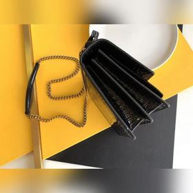 YSL Сумка с цепочкой SUNSET BAG с крокодиловым узором, большая М