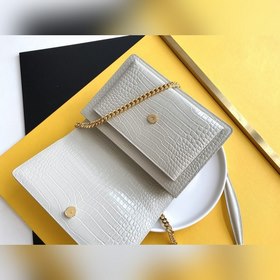 YSL Сумка с цепочкой SUNSET BAG с крокодиловым узором, большая М