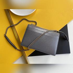 YSL Сумка с цепочкой SUNSET BAG с крокодиловым узором, большая М