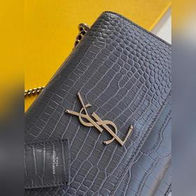 YSL Сумка с цепочкой SUNSET BAG с крокодиловым узором, большая М