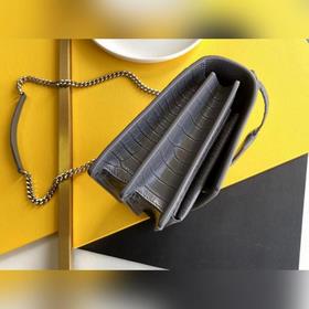 YSL Сумка с цепочкой SUNSET BAG с крокодиловым узором, большая М