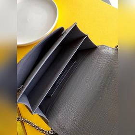 YSL Сумка с цепочкой SUNSET BAG с крокодиловым узором, большая М