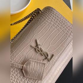 YSL сумка с цепочкой SUNSET BAG с крокодиловым узором, большая М