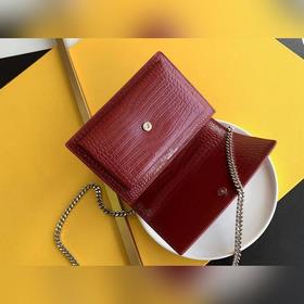 YSL Сумка с цепочкой SUNSET BAG с крокодиловым узором, большая М