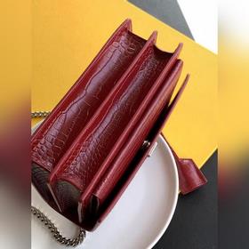 YSL Сумка с цепочкой SUNSET BAG с крокодиловым узором, большая М