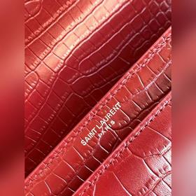 YSL Сумка с цепочкой SUNSET BAG с крокодиловым узором, большая М