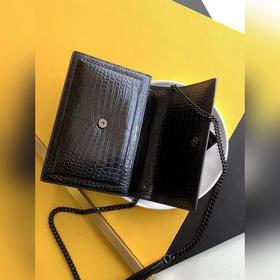 YSL Сумка с цепочкой SUNSET BAG с крокодиловым узором, большая М