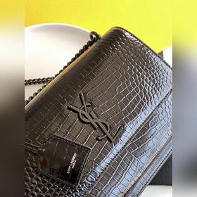 YSL Сумка с цепочкой SUNSET BAG с крокодиловым узором, большая М
