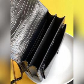 YSL Сумка с цепочкой SUNSET BAG с крокодиловым узором, большая М
