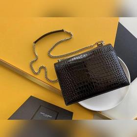 YSL Сумка с цепочкой SUNSET BAG с крокодиловым узором, большая М