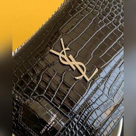 YSL Сумка с цепочкой SUNSET BAG с крокодиловым узором, большая М