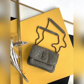 YSL Cement Silver Grey Silver Chain New Version Small В комплекте