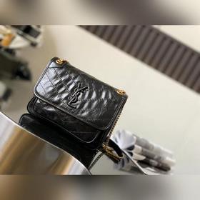 YSL Черная цепочка, новая версия, маленькая, с D-образной застежк