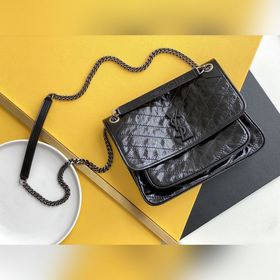 ysl Черная серебряная цепочка, новая версия, средний размер, с D-