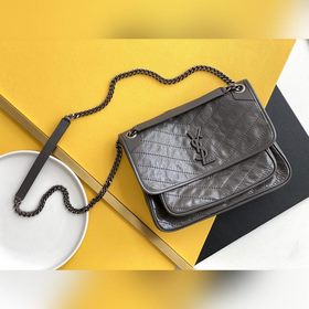 ysl темно-серый цепочка, новая версия, средний размер, с D-образн