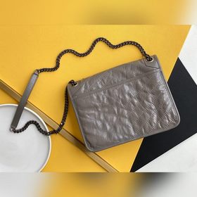 ysl светло-серый серебряный цепочка, новая версия, средний размер