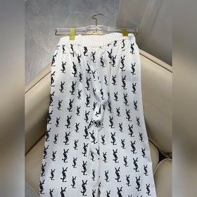 YSL/Saint Laurent Брюки с принтом из букв по всей длине Свежий и