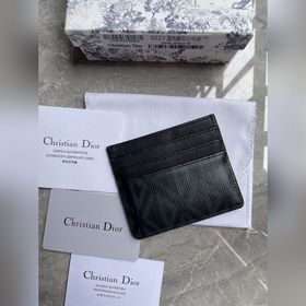 Картодержатель Dior Oblique, модель CH135, черный Черный кожаный 