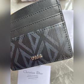 Картодержатель Dior Oblique, модель CH135, черный Черный кожаный 